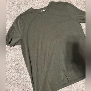 Express Men's Dark Green Short Sleeve Tee